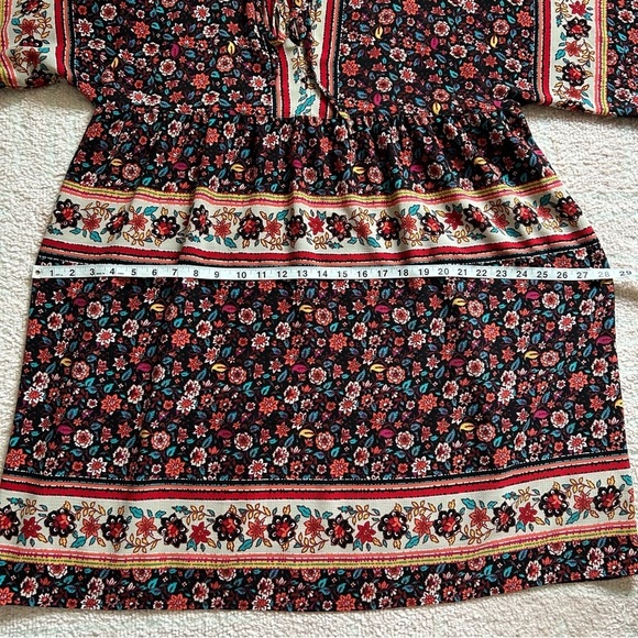 Uncle Frank Boho Floral Dress Size Large Bohemian Fall Autumn Dress Knee Length - Picture 7 of 11